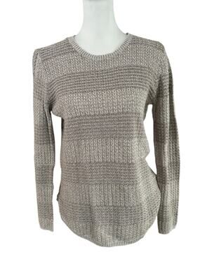 Eight Eight Eight Tan and White Sweater Medium